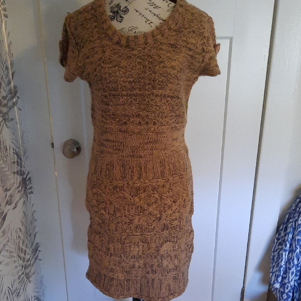 Cozy Knit Brown Dress